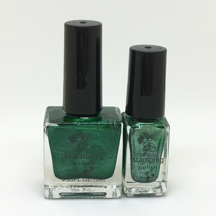 #061 Glitzy Evergreen | Clear Jelly Stamping Polish