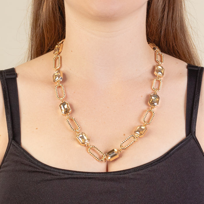 1249 - Crystal Necklace - Gold