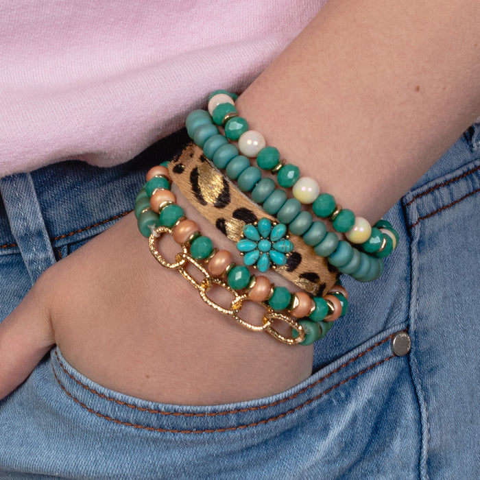 1415 - Stacked Bracelets - Turquoise