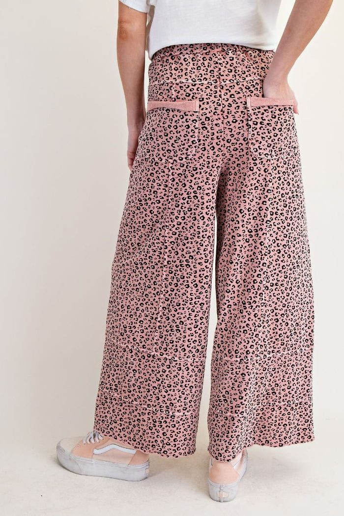 Antique Rose Leopard Print Lounge Pants