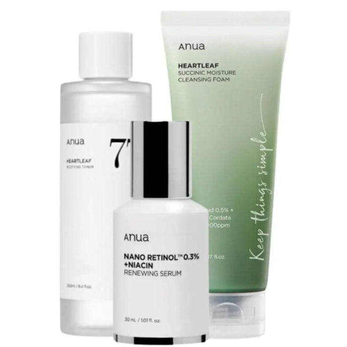 ANUA Renewing Serum & Toner & Cleansing Foam Set - DOKAN