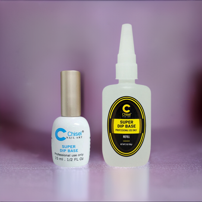 Bundle Chisel Super Dip Base Coat for Dipping Powder Refill Size 2oz & 0.5oz (No activator need)