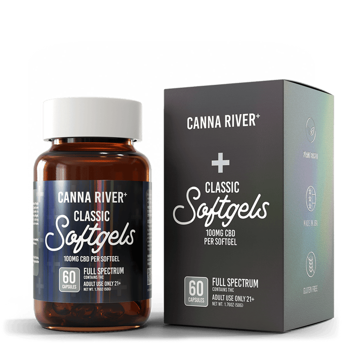 Canna River CBD Classic Softgels Full Spectrum 100mg CBD 60 count