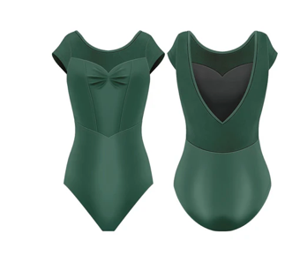 Delphine Mesh Cap Sleeve Leotard