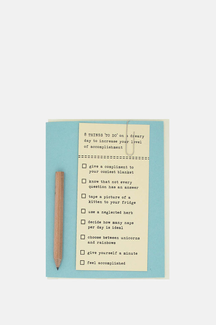 The Regional Assembly of Text Dreary Day To Do Card.