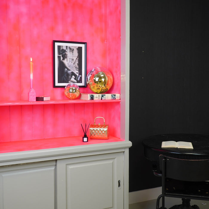 Kerstversiering - Kersthanger - Discobal - Foam - Roze/Goud - 25x25x25cm