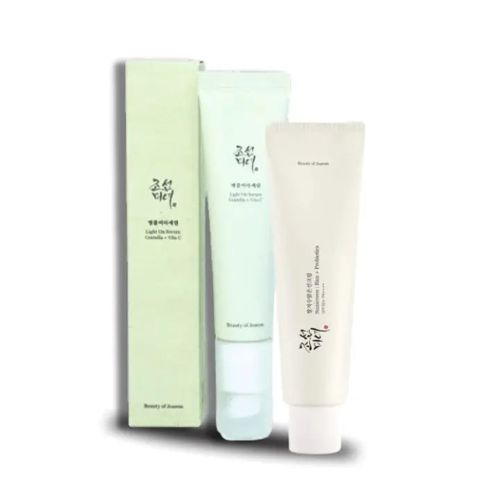 Light On Serum Centella + Vita C & Relief Sun Rice + Probiotics SPF50 Beauty of Joseon Set - DOKAN