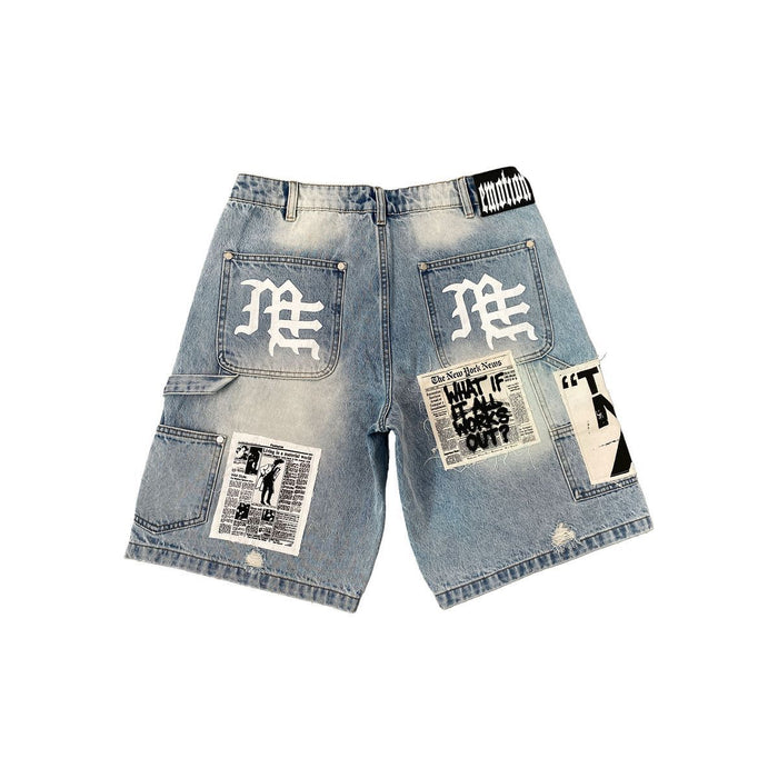 MIXED EMOTION DENIM SHORTS