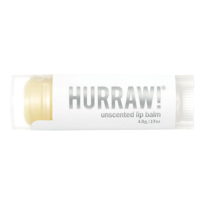 Tube of unscented organic lip balm.
