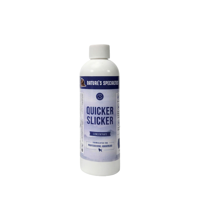 Bottle of 'Quicker Slicker' concentrate on a white background