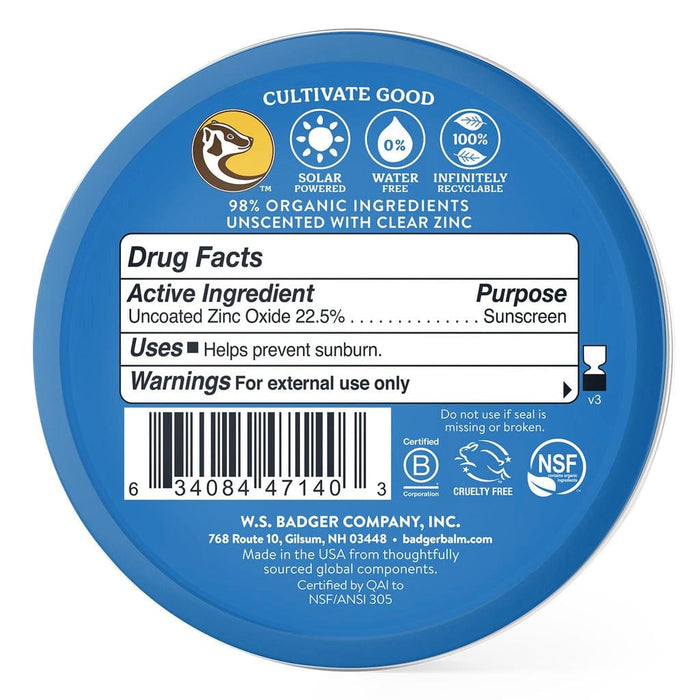 Clear Zinc Mineral Sunscreen Tin - SPF 40