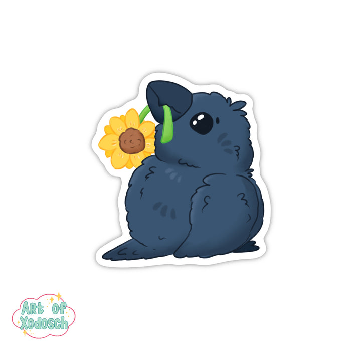 sunflower crow sticker