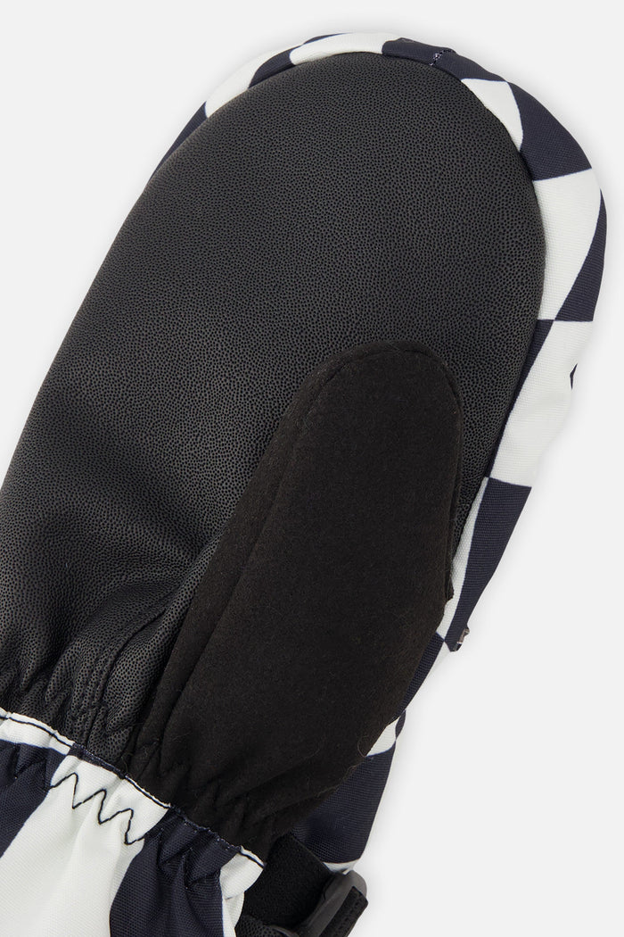 Teknik Winter Mittens White Checkered Print-4