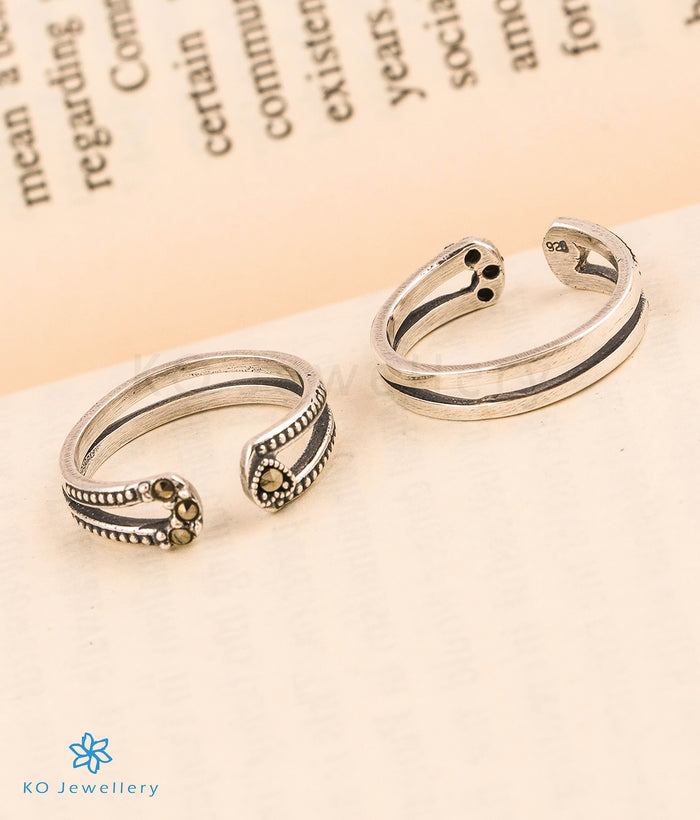 Silver Marcasite Toe-Rings