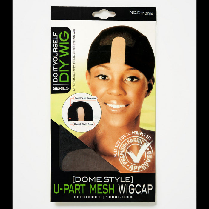 U-Part Mesh Dome Wig Cap Black