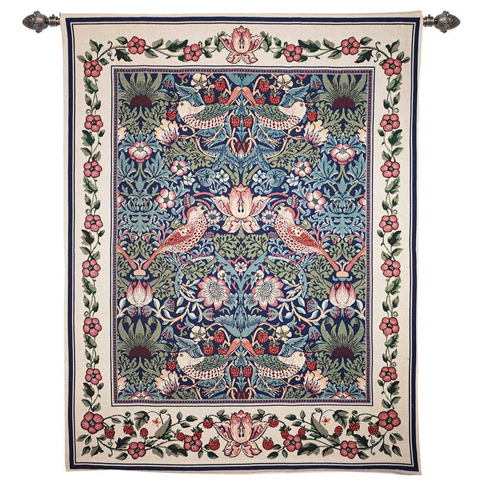 William Morris Strawberry Thief Blue - Wall Hanging 112cm x 140cm (70 rod)