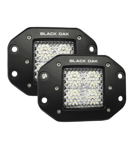 2 Inch Flush Mount LED Pod Light [Pair] – Pro Series 3.0 – Diffused or Flood (40W)