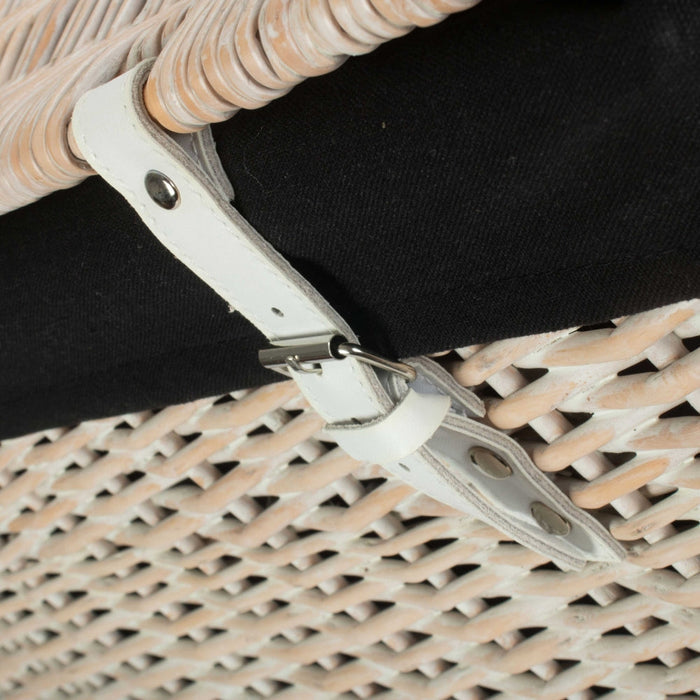 60cm Whitewash Chest Wicker Storage Basket