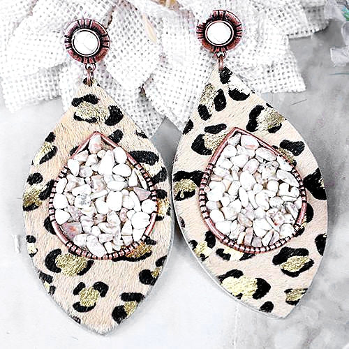 73943 - Leopard and Turquoise Earrings