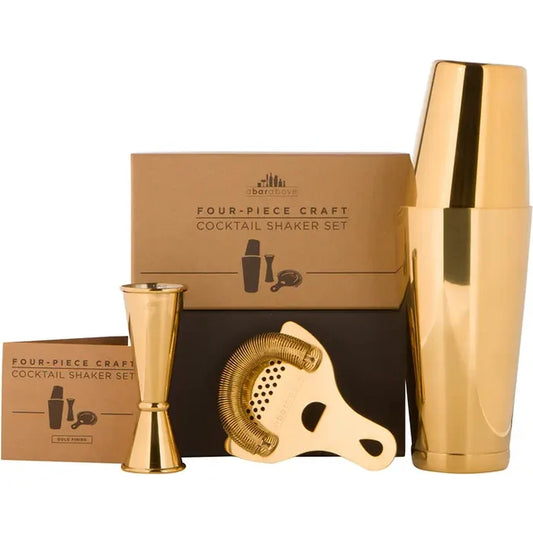 A Bar Above - Craft Cocktail Bar Set in Gold (4 Piece)