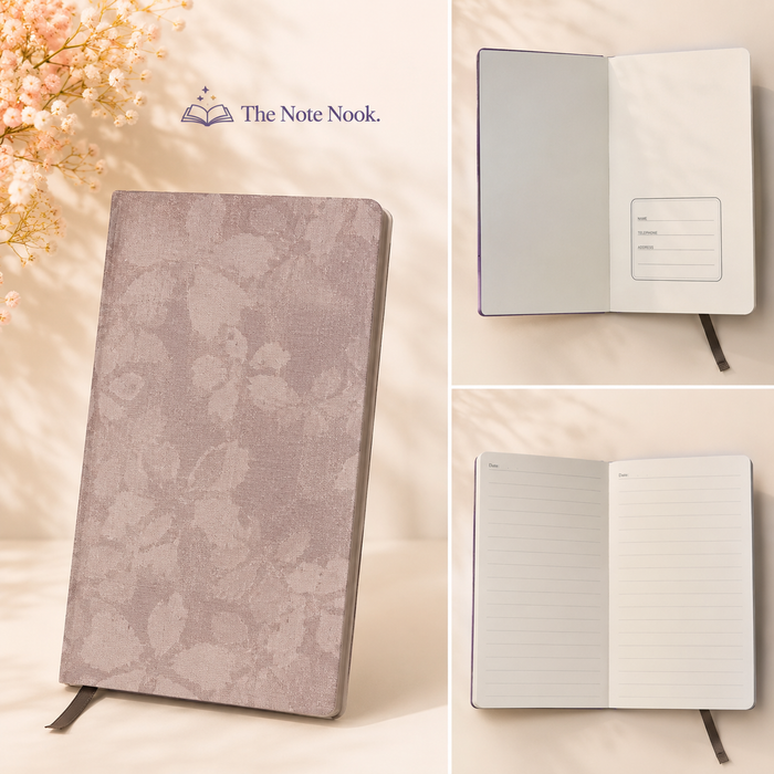 A6 Floral Hardcover Lined Notebook