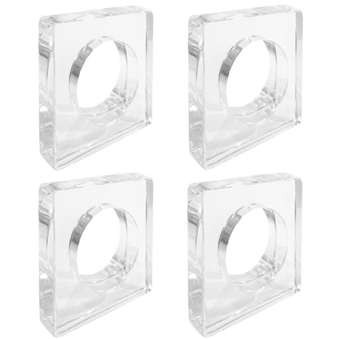 Acrylic Napkin Ring Set-Clear