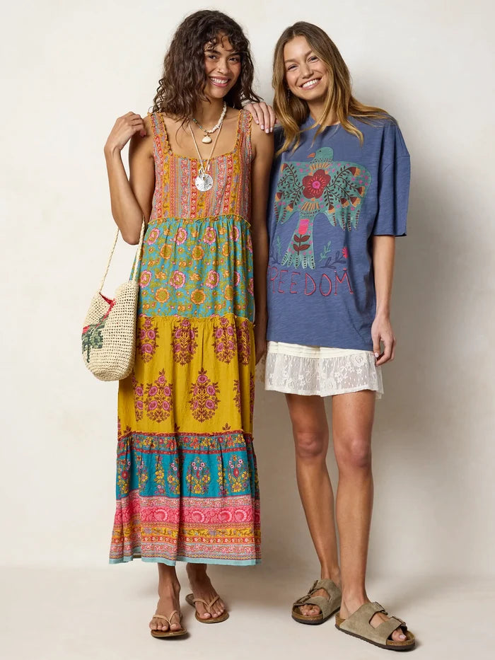 Adele Midi Dress - Wildflower Medallion Gold-view 3