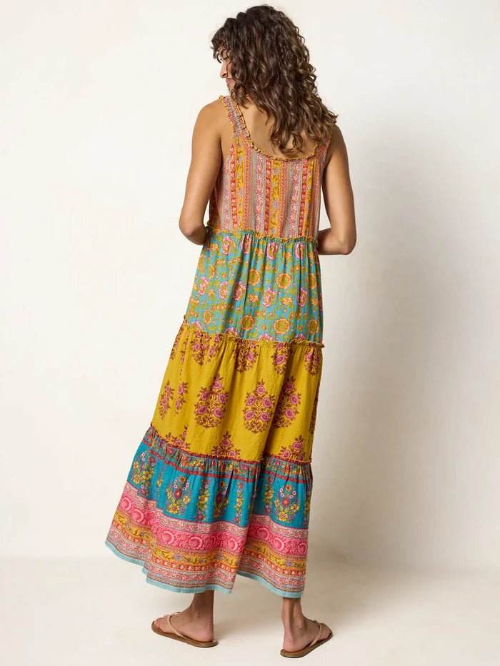 Adele Midi Dress - Wildflower Medallion Gold-view 4