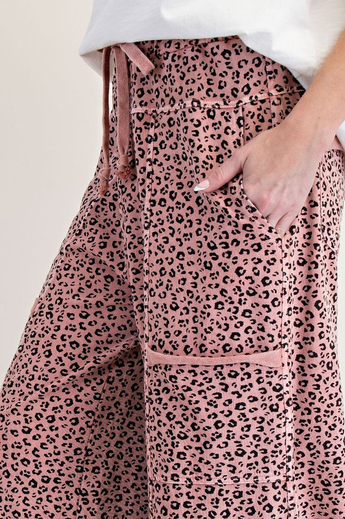 Antique Rose Leopard Print  Lounge Pants