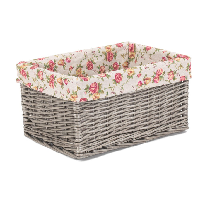 Antique Wash Garden Rose Wicker Storage Baskets