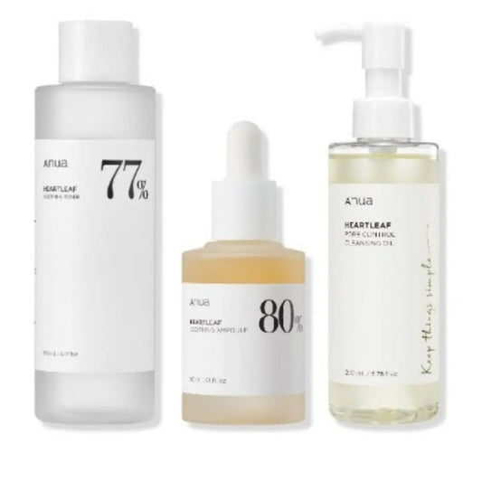 ANUA Heartleaf Series 4 Toner Soothing Ampoule + Cleansing Oil - DOKAN