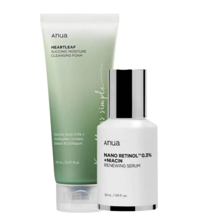 ANUA Renewing Serum & Cleansing Foam Set - DOKAN