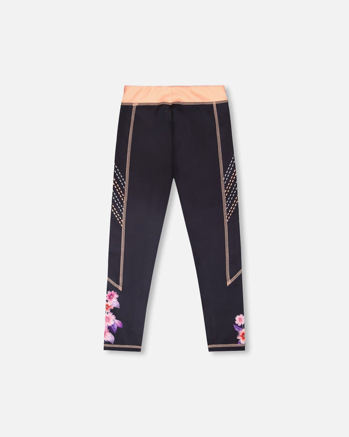Athletic Leggings In Recycled Polyester Black-1
