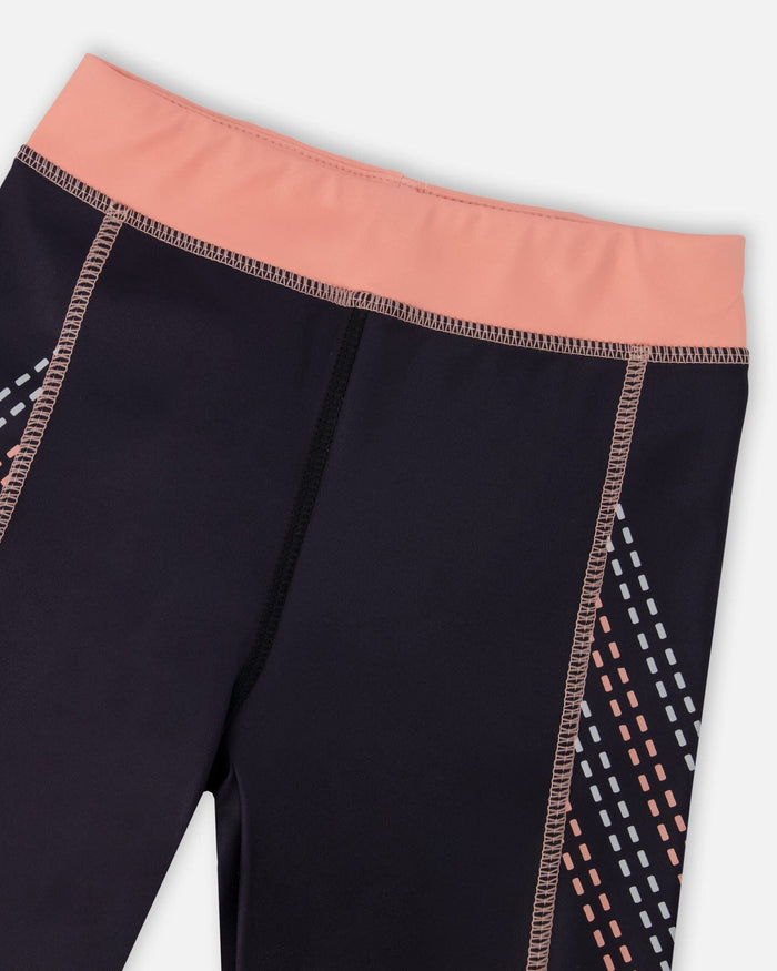 Athletic Leggings In Recycled Polyester Black-2