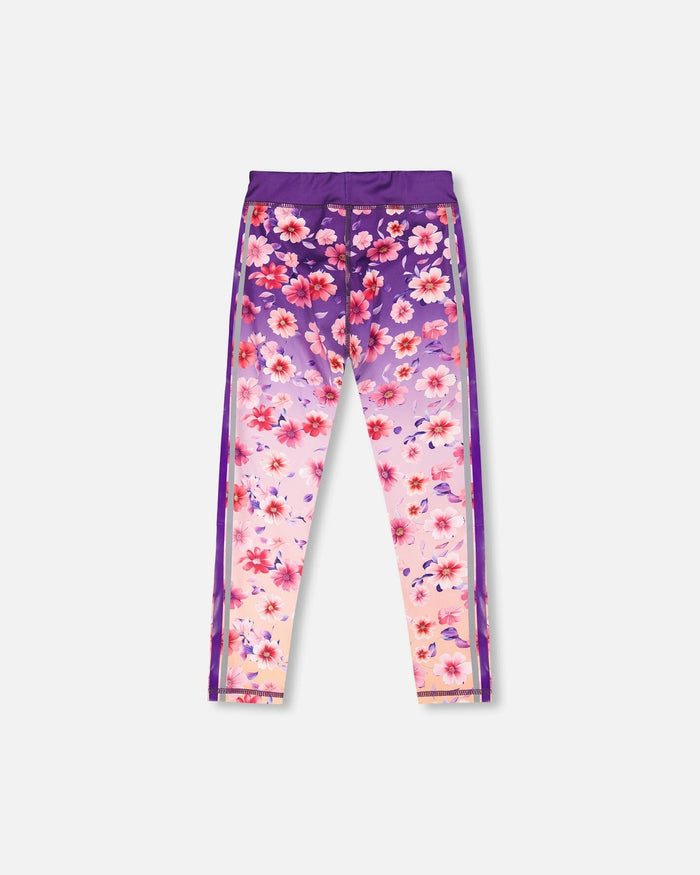Athletic Leggings In Recycled Polyester Mauve Floral Gradient-1