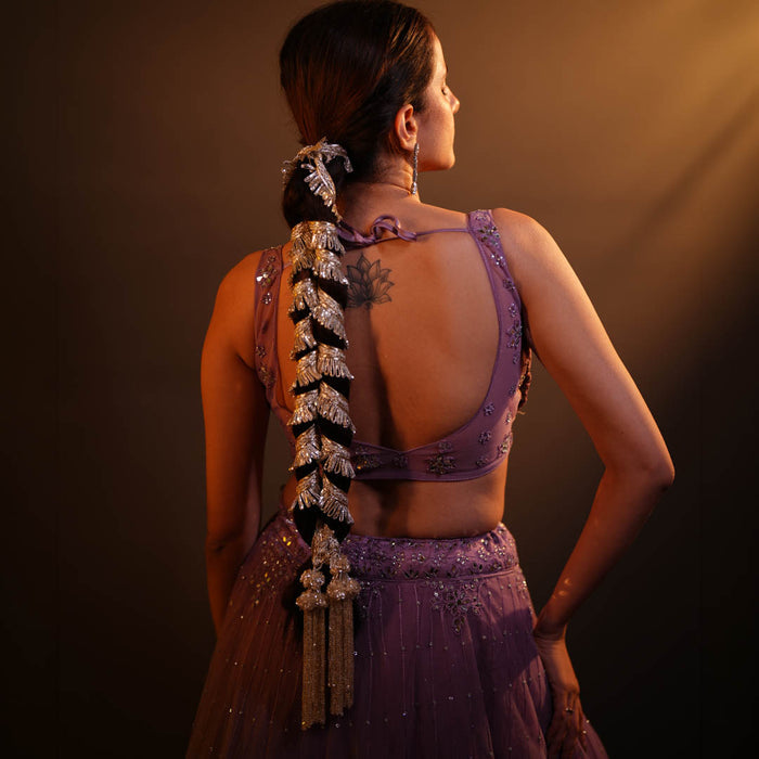 Statement bridal parandi in silver - adds volume and movement to braided hairstyles