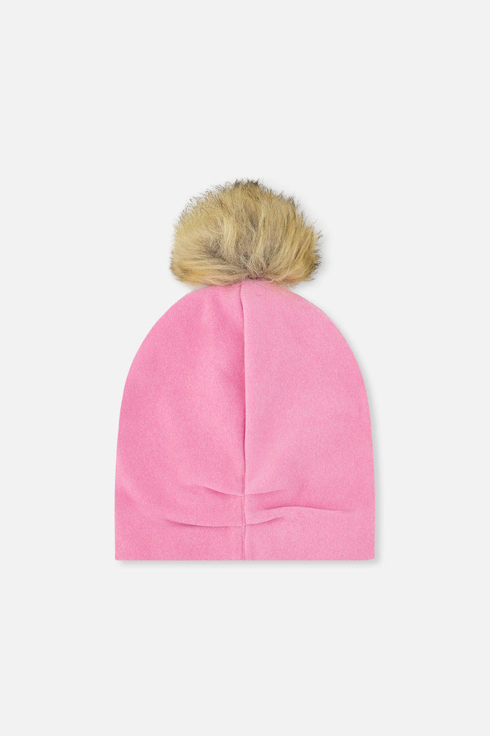 Baby Jersey Hat With Pompom Pink-1