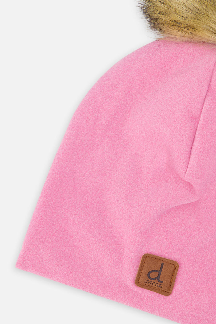Baby Jersey Hat With Pompom Pink-2