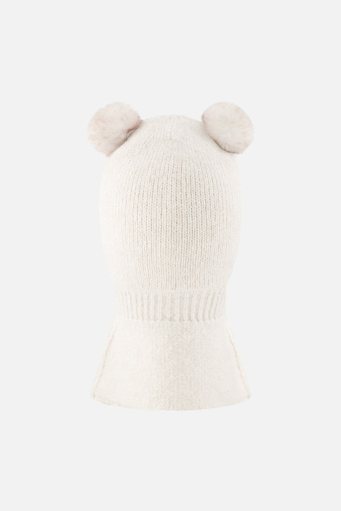 Baby Knit Bear Balaclava Off-White-1