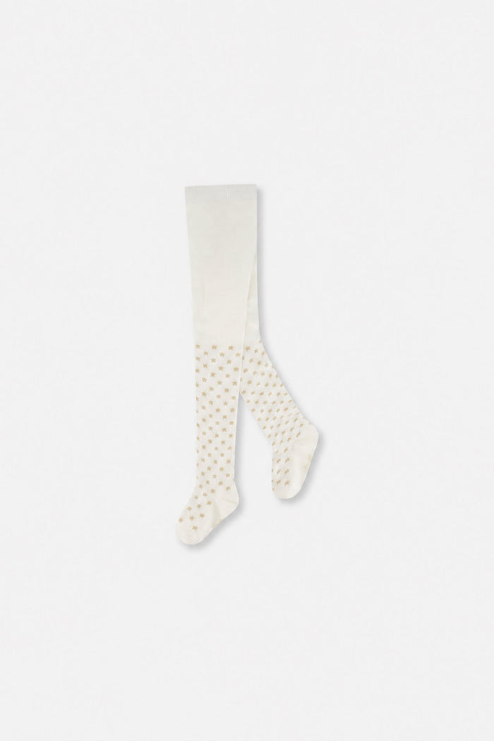 Baby Knit Heart Tights Off-White-0