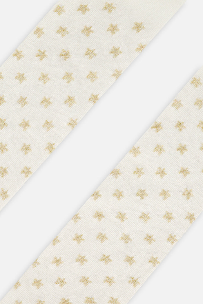 Baby Knit Heart Tights Off-White-2
