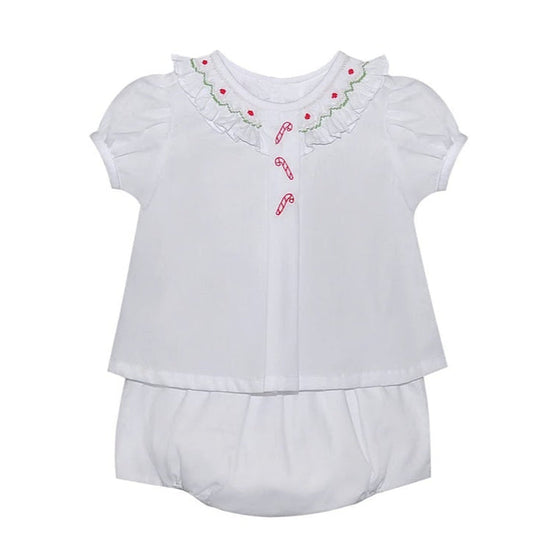 Baby Sen Girls Candy Cane Bloomer Set