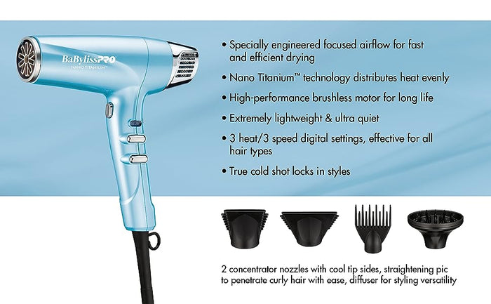 BaBylissPRO Professional High- Speed Dual Ionic Dryer #  BNT9100 - Palms Fashion Inc.