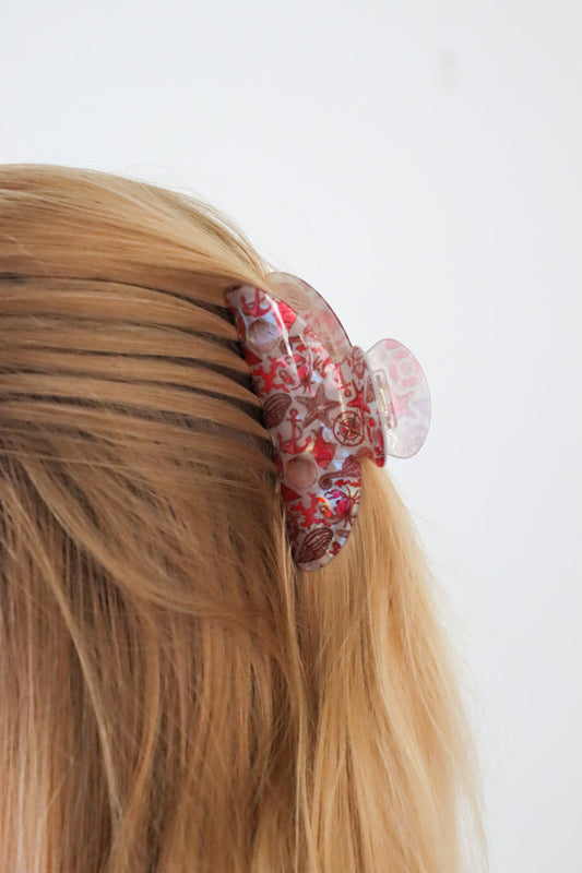 pink ocean inspired hair clip