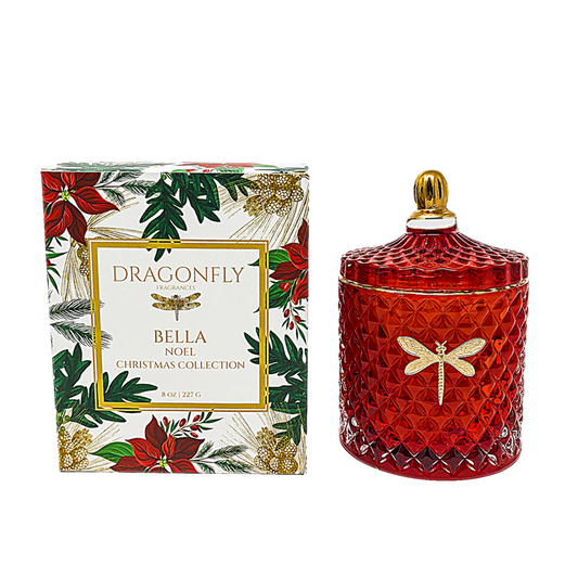 Bella Red and Gold Candle-Poinsettia