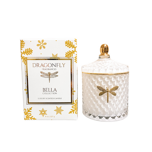 Bella White and Gold Candle-Snowflake