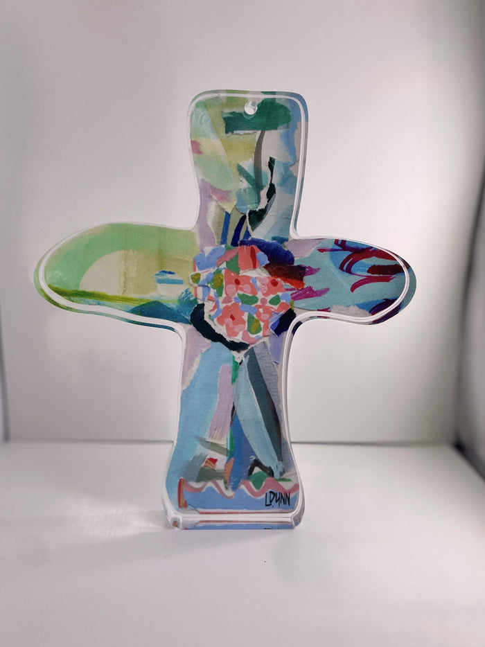 Blue Everlasting Love Acrylic Cross