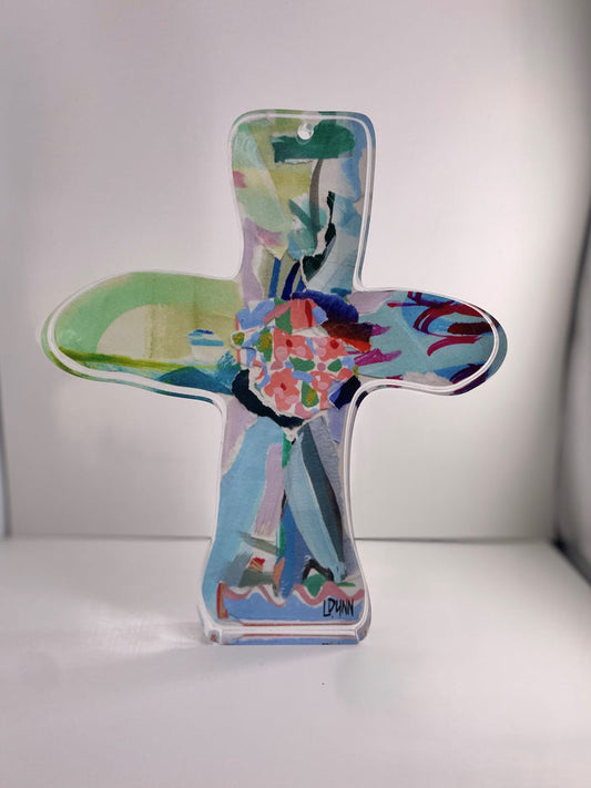 Blue Everlasting Love Acrylic Cross
