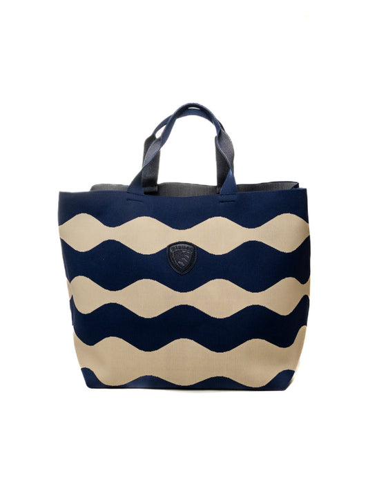 BLAUER borsa a mano crema/blu BASKET01 KNITTED-CRE/NAVY
