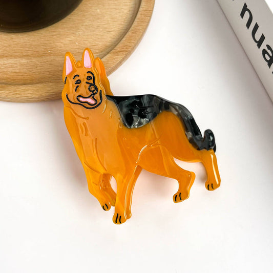 Brown Dog Series Claw Clip, Shih Tzu Teddy Hair Clip: German Shepherd